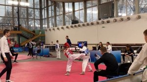 Чемпионат Польши по Тхэквондо в Варшаве Илай Низовцев 10 лет ч.3