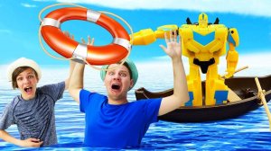 Трансформеры и супергерои: случай на пляже! Игры для мальчиков про машинки Полицейская академия