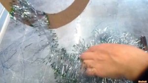 ??Новогодний венок из картона и дождика?? Очень легко быстро просто Новогодние поделки своими рукам