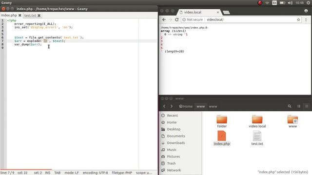 Работа с переносом строки и PHP EOL смотреть онлайн