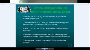 География, 10 класс. Этапы формирования политической карты мира.