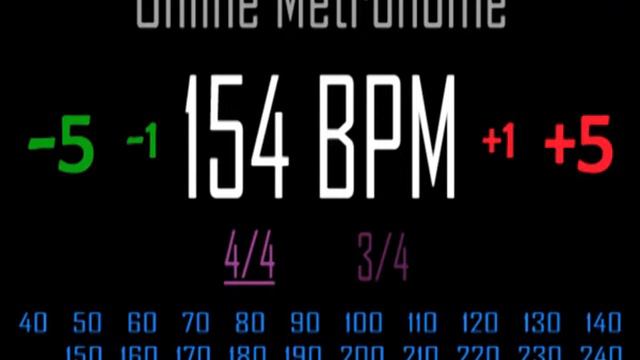 Metronomo Online - Online Metronome - 154 BPM 4/4 смотреть онлайн