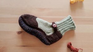 Поэтапное вязание носков-туфель!