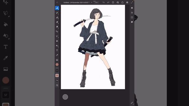 Anime Character with sword drawing | Adobe Fresco | Timelapse | iPAD drawing смотреть онлайн