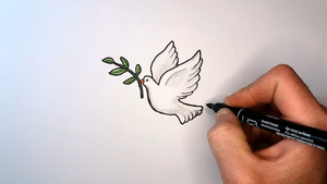 Как нарисовать Голубя мира