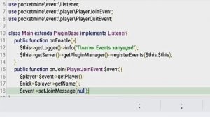 #3 | Как писать свои плагины для Майнкрафт ПЕ | События | PlayerJoin(Quit)Event | PocketMine API