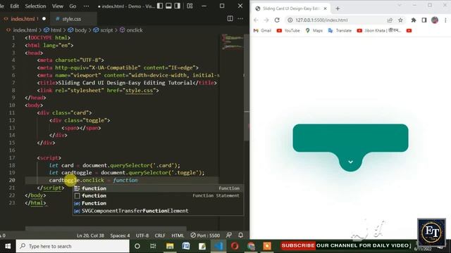 Animated Profile Card Drawer UI Design | HTML CSS And JavaScript Tutorial