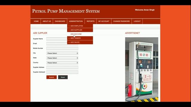 Petrol Pump Management System | PHP and MySQL Project Source Code | PHP MySQL CRUD Project
