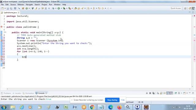 Palindrome Java Program Tutorial || Eclipse|| java 8 смотреть онлайн