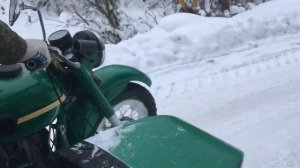 Зимние покатушки на мотоцикле Урал!!