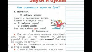 Чем отличаются звуки и буквы. Онлайн-урок в 1 классе  УМК "Школа России"