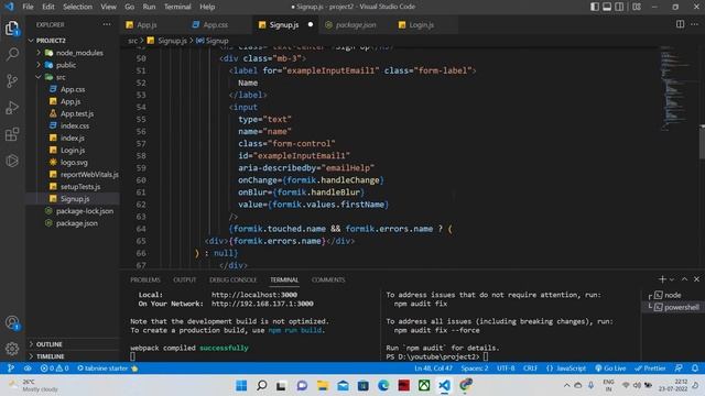 Form Validation in ReactJs using formik in Tamil