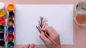 Как нарисовать осеннее дерево.