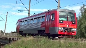 Рельсовый автобус РА1-0059 следует по перегону Нижний Новгород Сортировочный - Петряевка