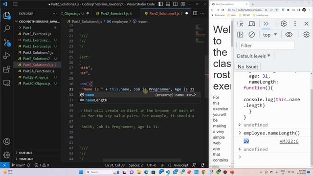 Solving JavaScript Object Exercises: Your Essential Guide 2023 | Tutorial #13 | Coding The Brains