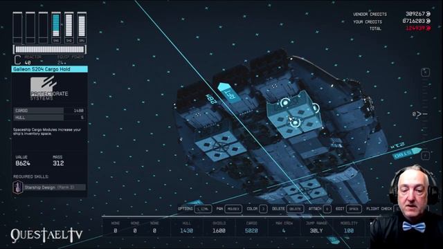 Starfield: Ship inspired by the Millennium Falcon from Star Wars.