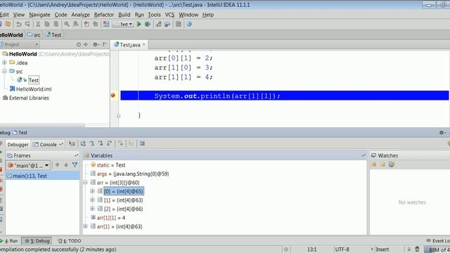 Урок 8. Двухмерные массивы в Java смотреть онлайн