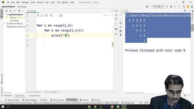 Star Patterns Python Program #21 | Star Patterns python playlist