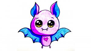 Рисуем летучую мышку #какнарисовать #рисуемвместе #простойрисунок #рисованиедлядетей