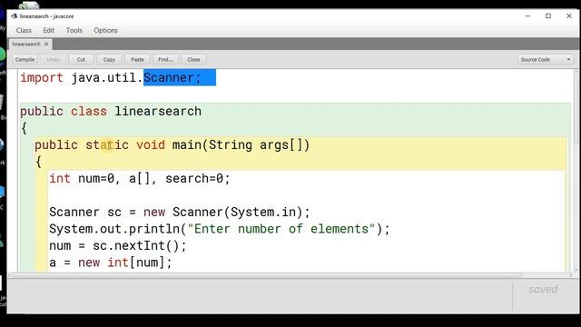 Linear Search Java Program
