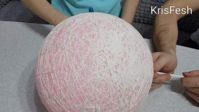 Новогодние украшение - Шар из ниток своими руками. KrisFesh