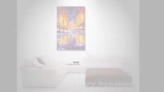 Красивая ночь на озере - картина маслом. Рыбаков. Купить картину.