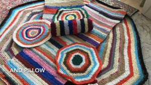 438. Вязанные поделки из старых вещей. Knitted handicrafts from old things.