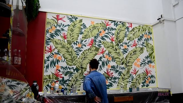 Как нарисовать ТРОПИЧЕСКИЕ ЛИСТЬЯ? Тропики на стене своими руками. ТРЕНД В РОСПИСИ СТЕН! смотреть онлайн