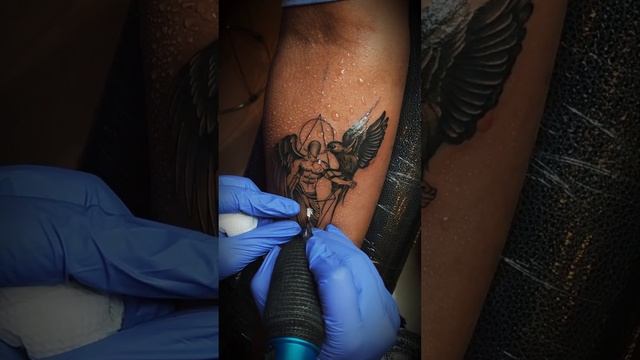 #shorts ? muscular angel with Bird tattoo ? #tattoo #angeltattoo #viral #trending #shorts