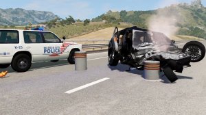 Автомобили против Боллард #2 - реалистичный симулятор аварии Бименджи Драйв игры на пк. BeamNG drive