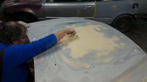 Учимся шпаклевать. Ремонт капота