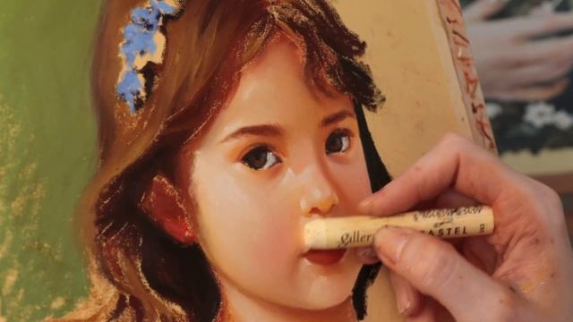 Oil pastel portrait painting || time lapse video ✨ смотреть онлайн