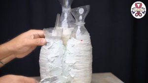 Plastic bottle Waterfall making // Home decor Cement Waterfall making