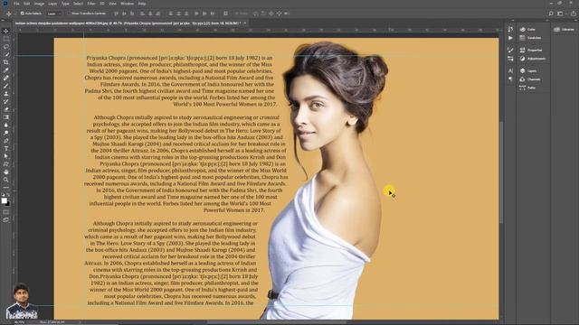 Text Around Image Like Magazines |  Deepika | Photoshop cc 2018 |  tutorial смотреть онлайн