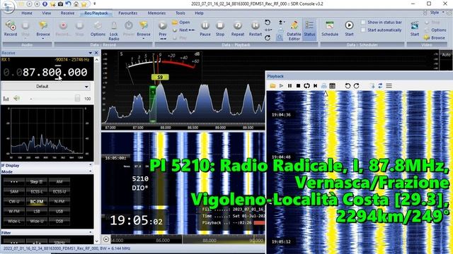 01.07.2023 16:04UTC, [Es], Radio Radicale, Италия, 87.8МГц, 2294км