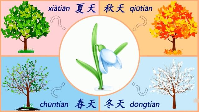 Учим времена года на китайском / seasons in Chinese / 学习四季