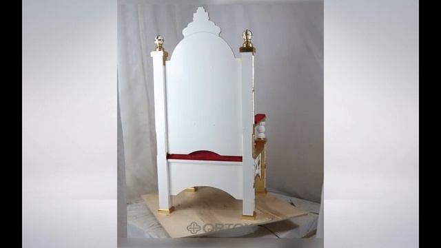 Архиерейский трон "Ярославский" белый с золотом, поталь, 78х72х160 см смотреть онлайн