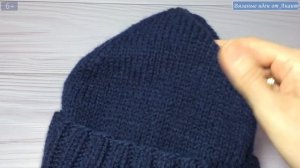 Мужская зимняя шапка спицами из пряжи alize 800