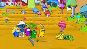 BLUE SMURF CAT vs STRAWBERRY ELEPHANT & PINEAPPLE OWL Battle | Among Us | Toonz Animation