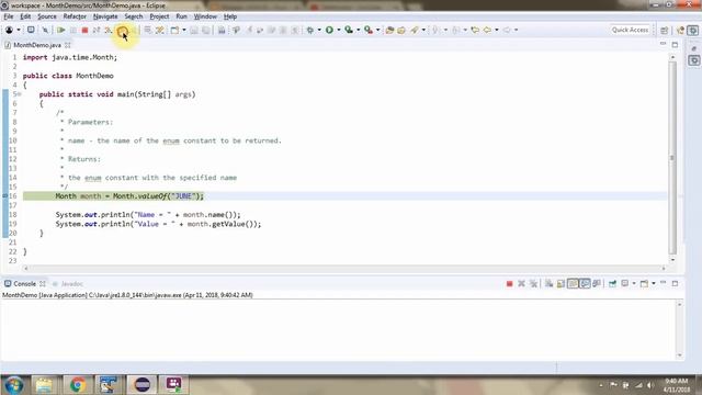 How to use valueOf(String name) method of Month Enum? | Java 8 Date and Time