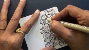 Zentangle® Mini Project with Tangle LTBETWED beginners tutorial