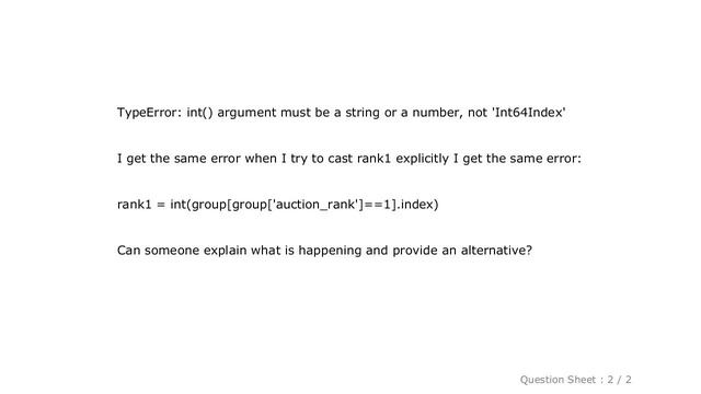 Pandas : convert Int64Index to Int смотреть онлайн