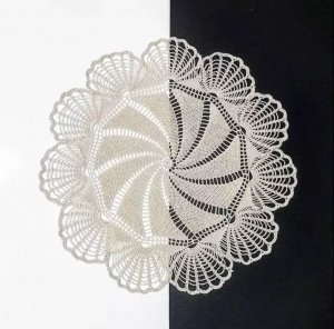 Салфетка крючком 3 часть (25 - 28 ряды). МАСТЕР КЛАСС. Doily