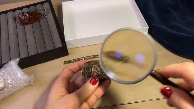 16. Распаковка посылки с винтажной бижутерией. Броши - иглы! Настоящий ОПАЛ!