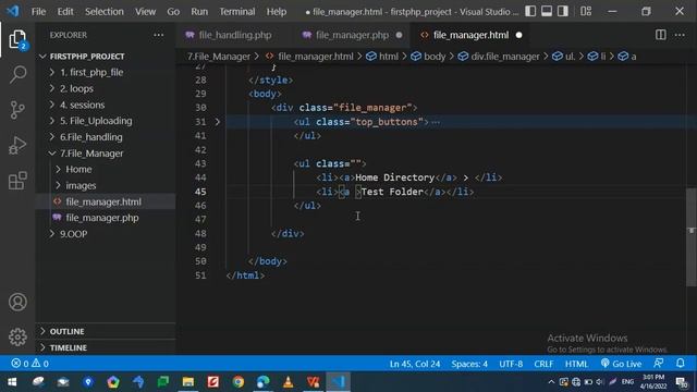 PHP Lecture 6.2 - File Manager and file handling part 1   HTML structure in Urdu