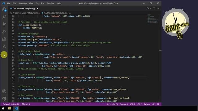 PYTHON for BEGINNERS - Clear Text Input and Label Function смотреть онлайн