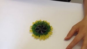 ПОДСОЛНУХИ из БИСЕРА. Tutorial: Beaded sunflower. Часть 3/3. Бисероплетение