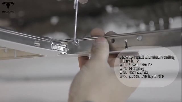 how to install aluminum ceiling lay in tile with T24 bar? смотреть онлайн