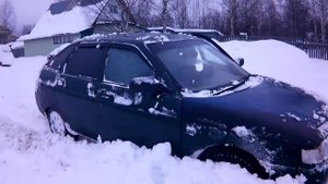 Ваз 2112 по глубокому снегу