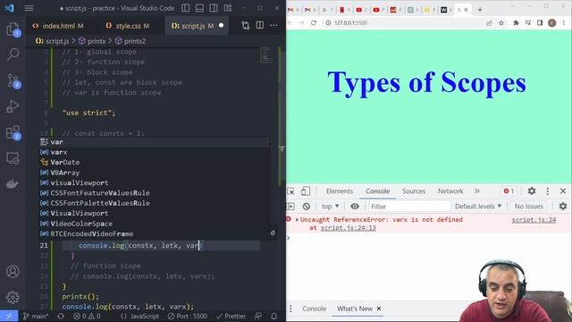 [Arabic] JavaScript Tutorial Scopes Types in Practice смотреть онлайн
